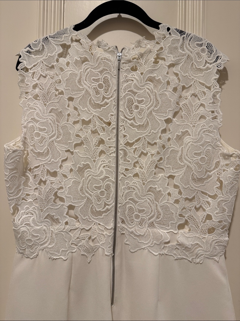 Tahari Lace-Detail White Sheath Dress - Picture 5 of 5